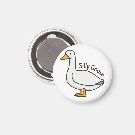 Silly Goose Funny Cartoon Goose Magnet (Vorderseite/Rückseite)