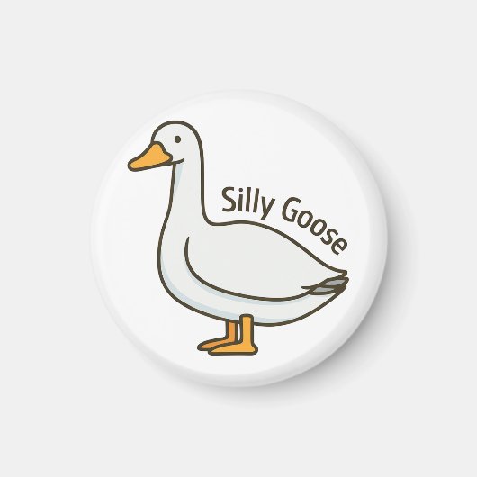 Silly Goose Funny Cartoon Goose Magnet (Vorne)