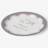 Silly Goose Gender Neutral Baby Shower Pappteller (Schrägansicht)