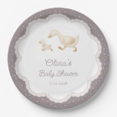 Silly Goose Gender Neutral Baby Shower Pappteller (Vorderseite)