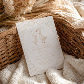 Silly Goose Gender Neutral Beige Baby Shower Einladung