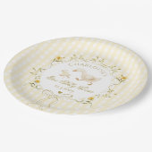 Silly Goose Gender neutral Bow 1st Birthday Pappteller (Schrägansicht)