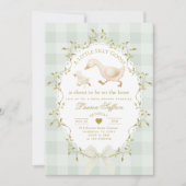 Silly Goose Gender neutral Sage Baby Shower Einladung (Vorderseite)