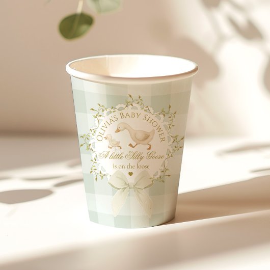 Silly Goose Gender neutral Sage Baby Shower Pappbecher