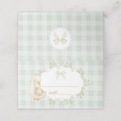 Silly Goose Gender Neutral Sage Gingham Platzkarte (Außenseite Aufgefaltet)