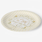 Silly Goose Gender neutral Yellow Baby Shower Pappteller (Schrägansicht)