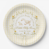 Silly Goose Gender neutral Yellow Baby Shower Pappteller (Vorderseite)