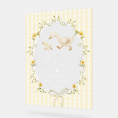 Silly Goose Gingham Baby Shower Welcome Acrylschild (Winkel)