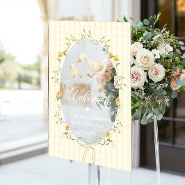 Silly Goose Gingham Baby Shower Welcome Acrylschild