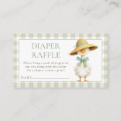 Silly Goose Gingham Diaper Raffle Baby Shower  Begleitkarte (Vorderseite)