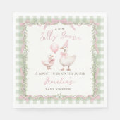 Silly Goose Gingham Duck baby Shower Serviette (Vorderseite)