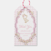 Silly Goose Gingham Girl Baby Shower Thank You Geschenkanhänger (Vorderseite)