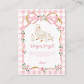 Silly Goose Gingham Rosa Blumenwindel-Raffle Begleitkarte (Vorderseite)