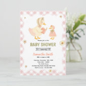 Silly Goose girl Baby Shower Invitation Einladung (Stehend Vorderseite)