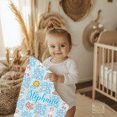 Silly Goose Girl Design Blue Fleecedecke