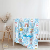 Silly Goose Girl Design Blue Fleecedecke