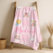 Silly Goose Girl Design Pink Fleecedecke