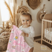 Silly Goose Girl Design Pink  Fleecedecke