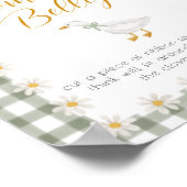 Silly Goose Green Gingham Baby Shower Game  Poster (Ecke)