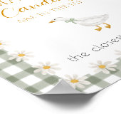 Silly Goose Green Gingham Baby Shower Guess Game Poster (Ecke)