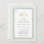 Silly Goose Green Gingham Baby Shower Invitation Einladung (Vorderseite)