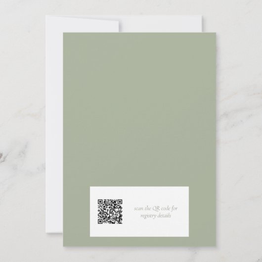 Silly Goose Green Gingham Baby Shower QR Code Einladung (Rückseite)
