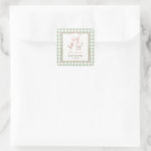 Silly Goose Green Gingham Baby Shower Sticker (Tasche)