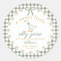 Silly Goose Green Gingham Cottagecore Baby Shower 