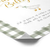 Silly Goose Green Gingham Mommys Belly Spiel Poster (Ecke)