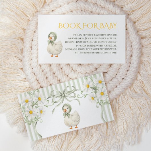 Silly Goose Green Neutral Book For Baby Shower Begleitkarte