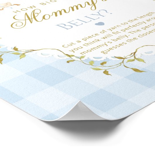 Silly Goose How big is belly Blue Gingham Poster (Ecke)