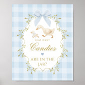 Silly Goose How many candies Blue Gingham Poster (Vorne)