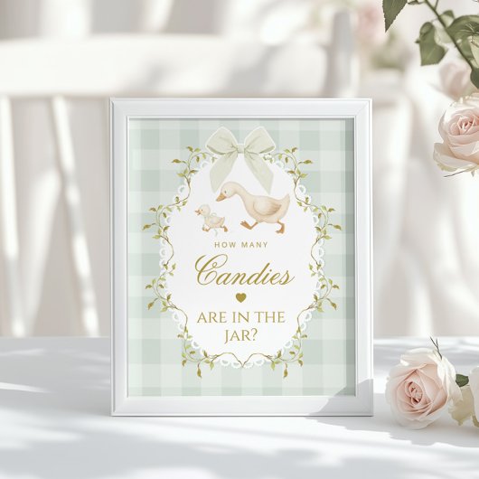 Silly Goose How many candies Sage Gender Neutral Poster