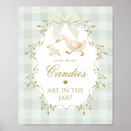 Silly Goose How many candies Sage Gender Neutral Poster (Vorne)