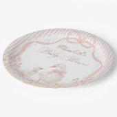 Silly Goose Lace Wildflower Pink Baby Shower Pappteller (Schrägansicht)