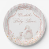 Silly Goose Lace Wildflower Pink Baby Shower Pappteller (Vorderseite)