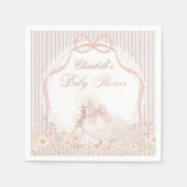 Silly Goose Lace Wildflower Pink Baby Shower Serviette (Vorderseite)