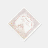 Silly Goose Lace Wildflower Pink Baby Shower Serviette (Ecke)