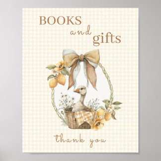 Silly Goose Lemon Baby Shower Books and Gifts Sign Poster