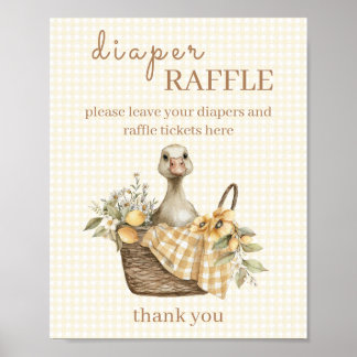 Silly Goose Lemon Baby Shower Diaper Raffle Sign Poster