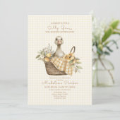 Silly Goose Lemon Baby Shower Einladung (Stehend Vorderseite)