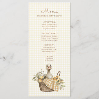 Silly Goose Lemon Baby Shower  Menükarte