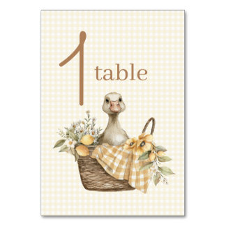 Silly Goose Lemon Baby Shower Table Numbers Tischnummer
