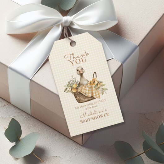 Silly Goose Lemon Baby Shower Thank You Geschenkanhänger