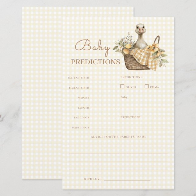 Silly Goose Lemon Predictions Advice Game (Vorne/Hinten)