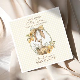 Silly Goose Lemon Watercolor Baby Shower Serviette