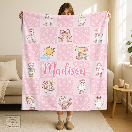 Silly Goose Mädchen Design Rosa Fleecedecke