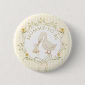 Silly Goose Mommy to be Yellow Gingham Baby Shower Button (Vorderseite)