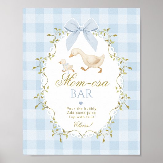Silly Goose Momosa bar Blue Gingham Poster (Vorne)