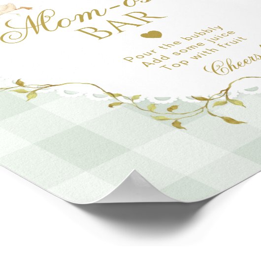 Silly Goose Momosa bar Green Gingham Poster (Ecke)